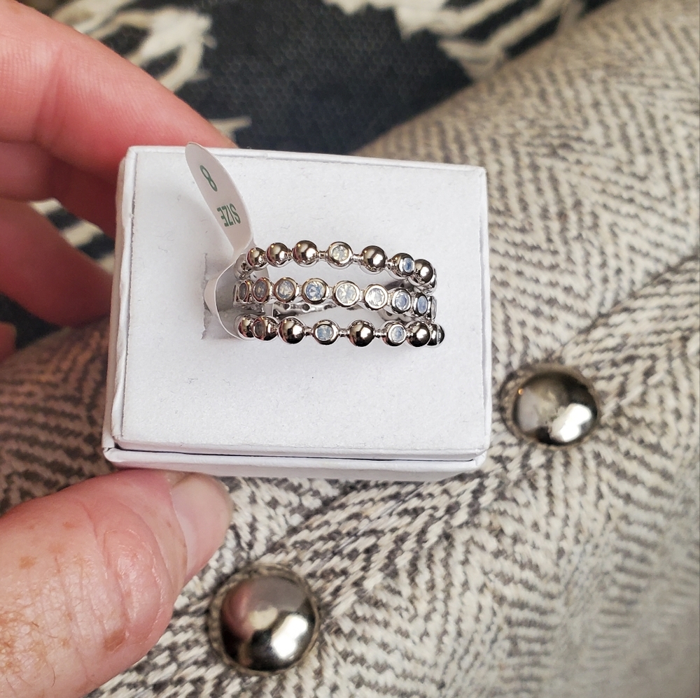 Sterling silver blue chalcedony ring